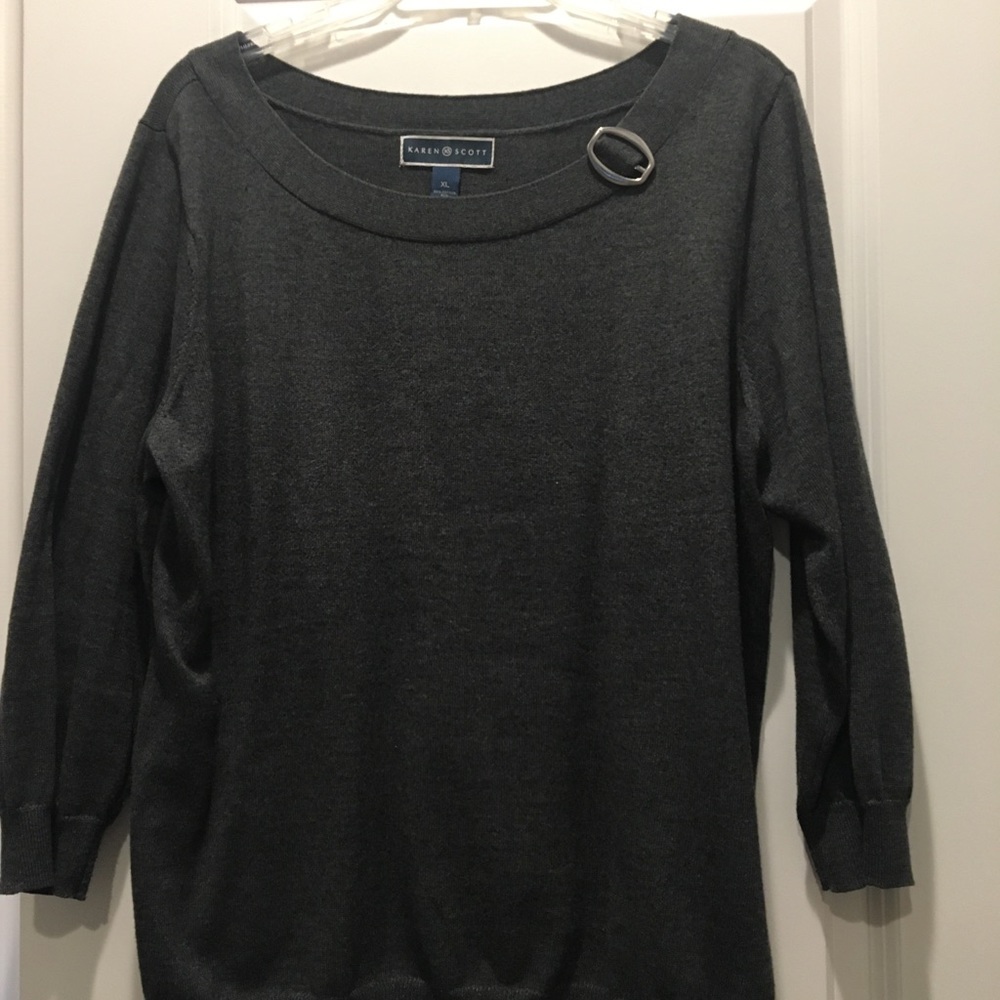 Ladies XL Karen Scott grey sweater